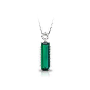 3ct Nano Russian Created Emerald Pendant .925 Ster
